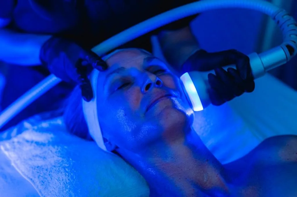 Blue light facial treatment